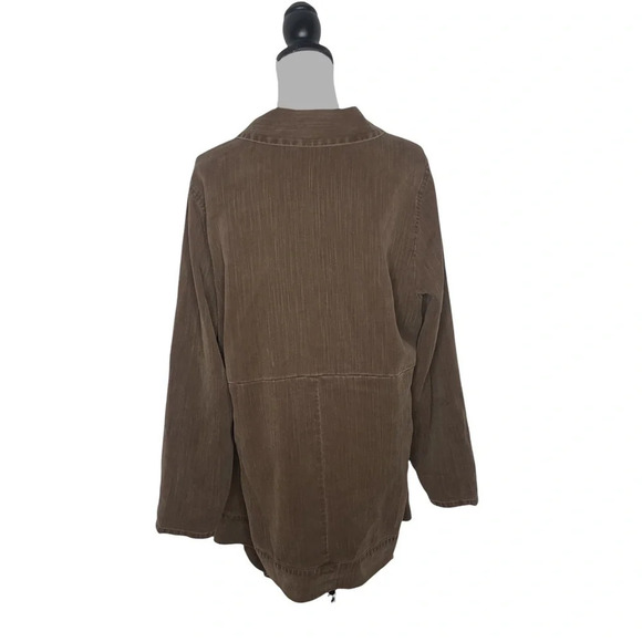 SOFT SURROUNDINGS Lagenlook Romantic Button Down Longline Collard Tunic Blouse - Picture 6 of 9